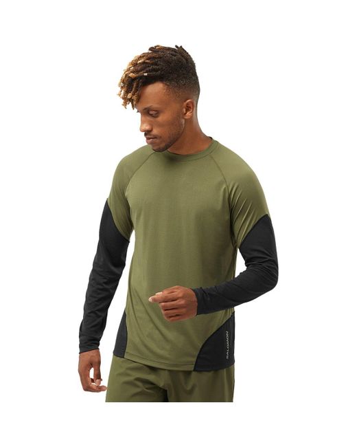 Salomon Cross Run Long-sleeve T-shirt in Green for Men | Lyst