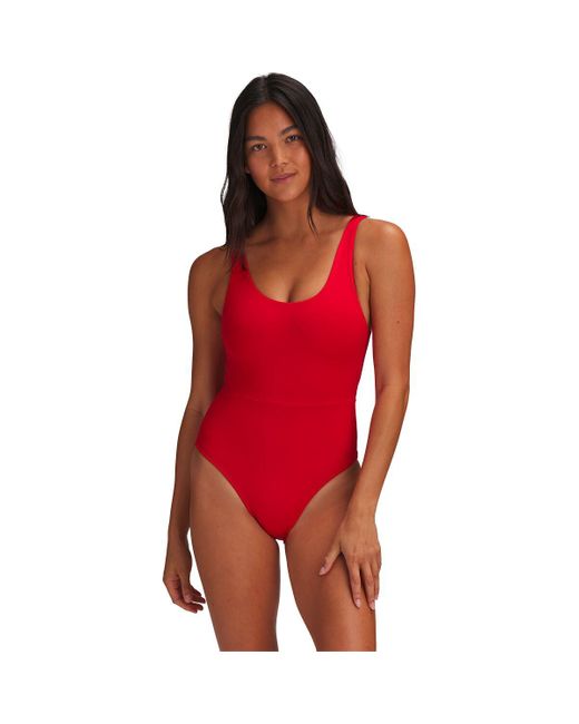 Left On Friday Red Double Scoop One-piece Swimsuit