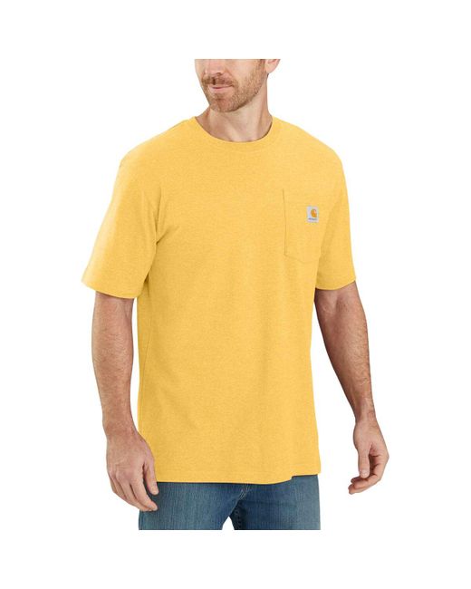 Carhartt Yellow Workwear Loose Fit Pocket Short-Sleeve T-Shirt for men