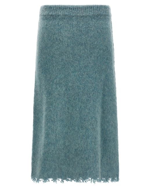 Jil Sander Blue Wool Knit Skirt