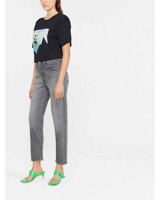 Levi's White 501 Crop