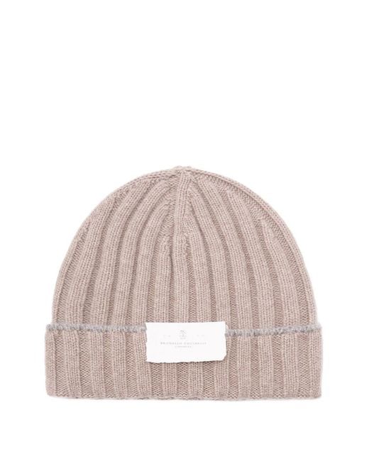Brunello Cucinelli Pink Cashmere Beanie for men