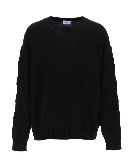 Off-White c/o Virgil Abloh Sweater Met Reliëf Diagonaal Motief in het Black voor heren