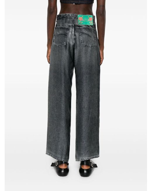 Pierre Louis Mascia Denim Print Zijden Broek in het Gray