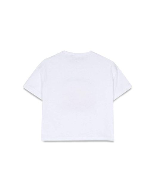 DSquared² White Crop Print T Shirt for men