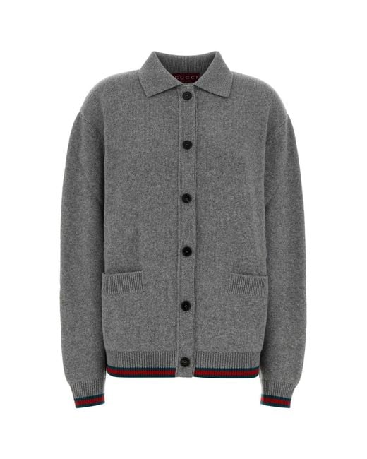 Gucci Gray Wool Blend Cardigan