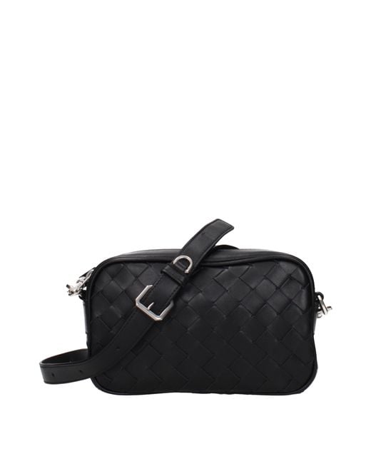 Bottega Veneta Black Leather Crossbody Camera Bag