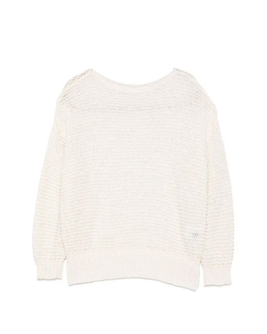 Base London White Cotton Blend Sweater