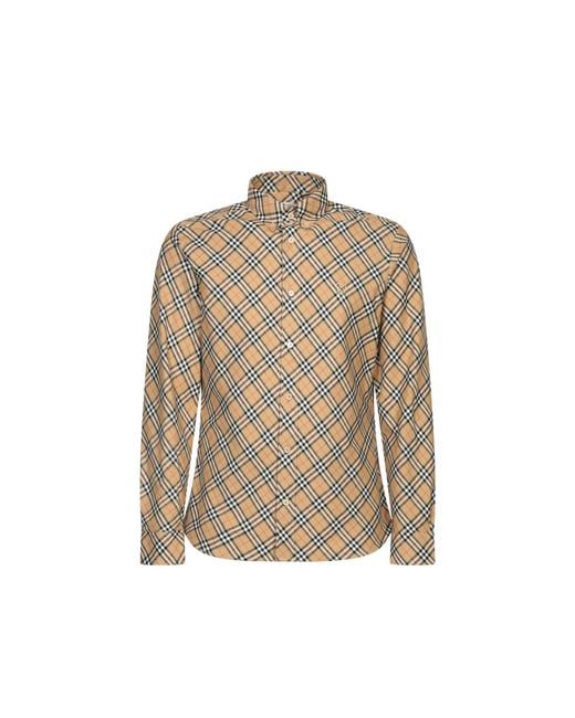 Burberry Natural Sand Check Shirt for men