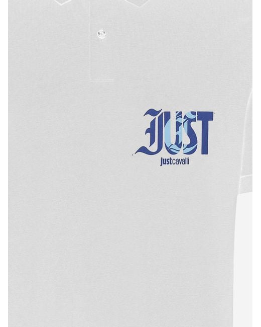 Just Cavalli White Polo Shirt Cotton for men