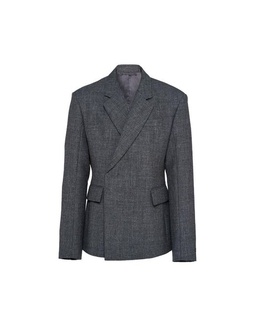 Prada Gray Incudine Wool Blazer for men
