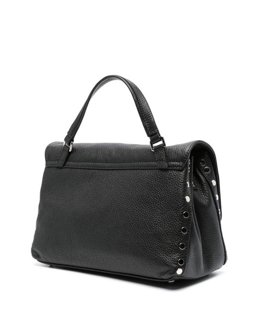 Zanellato Black Small Postina Leather Tote Bag
