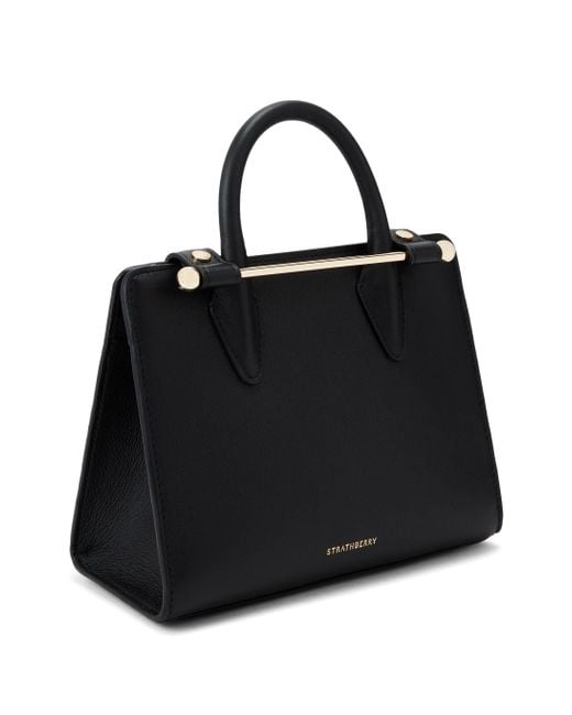 Strathberry Black Mini Tote Leather