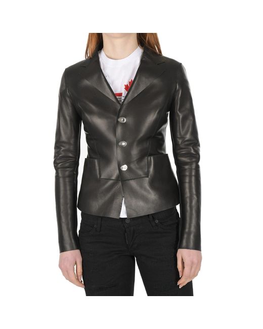 DSquared² Black Leather Jacket