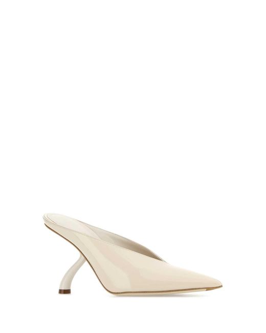 Ferragamo Natural Ivory Leather Heels