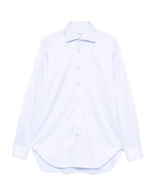 Kiton Katoenen Overhemd in het White voor heren