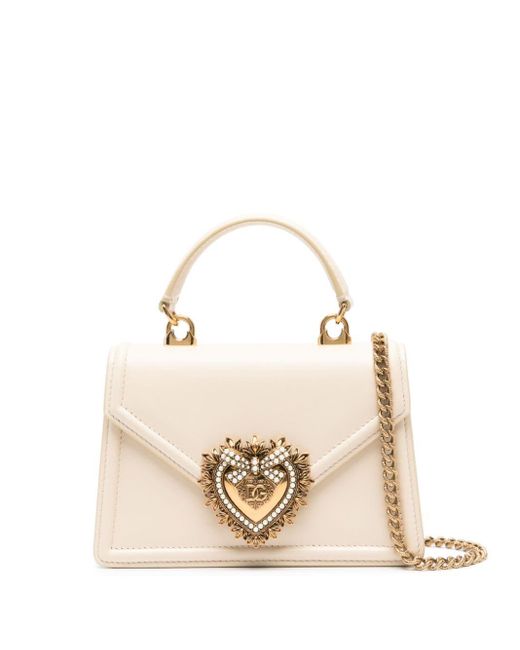 Dolce & Gabbana Toewijding Kleine Lederen Handtas in het Natural