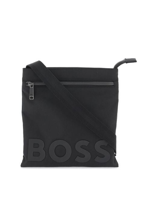 Boss Recycled Material Crossbody Bag in het Black voor heren