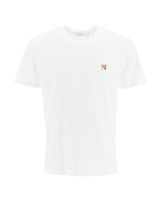 Maison Kitsuné Fuchskopf-T-Shirt in White für Herren