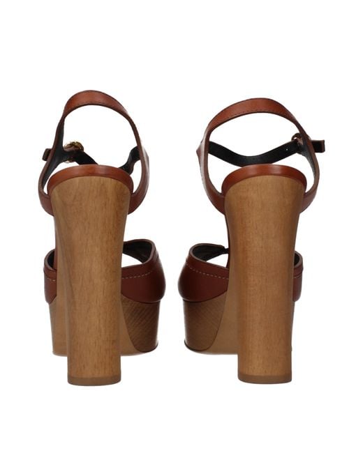 Céline Brown Leather Sandals