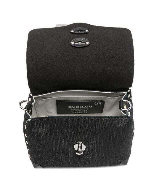 ZANELLATO CAPSULE Black Postina Cbi Baby Leather Handbag