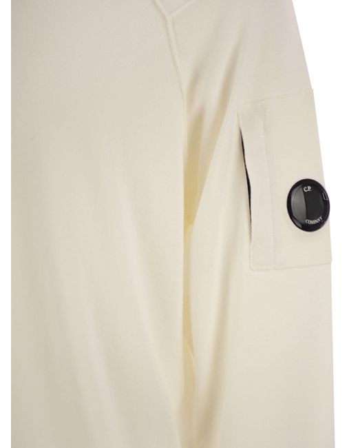 C P Company Sea Island Cotton Crew Neck Jumper in White für Herren