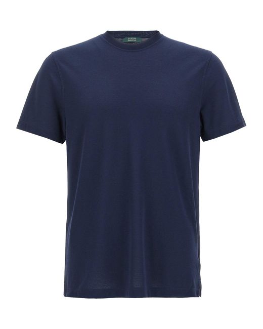 Zanone Blue Ice Cotton T-Shirt for men