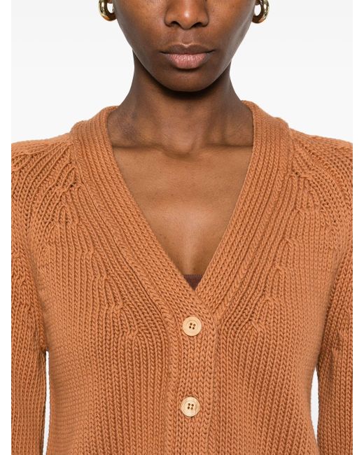 Filson Brown W's 3 Gg Rustic Cotton Cardigan