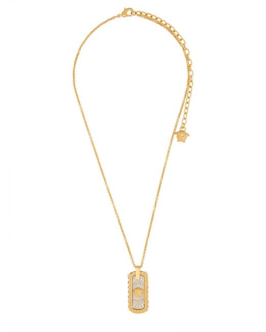 Versace Metallic Necklace With Crystals