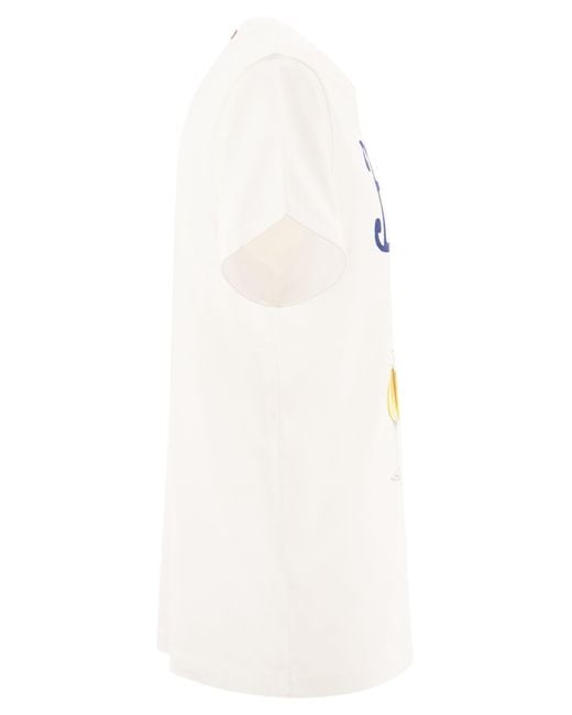 CATTON CATTURA CON IL BAVELLO PRINT BOLLICINA di Mc2 Saint Barth in White da Uomo