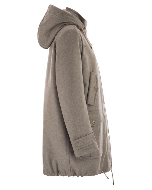 Fay Wool En Cashmere Parka in het Gray