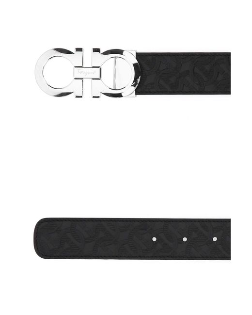 Ferragamo White Salvatore Leather Reversible Belt for men