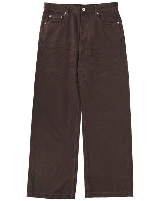 Rick Owens Brown Mid Rise Jeans