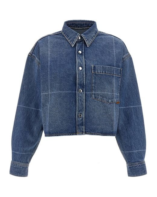 Camisa de mezclilla recortada Alexander Wang de color Blue