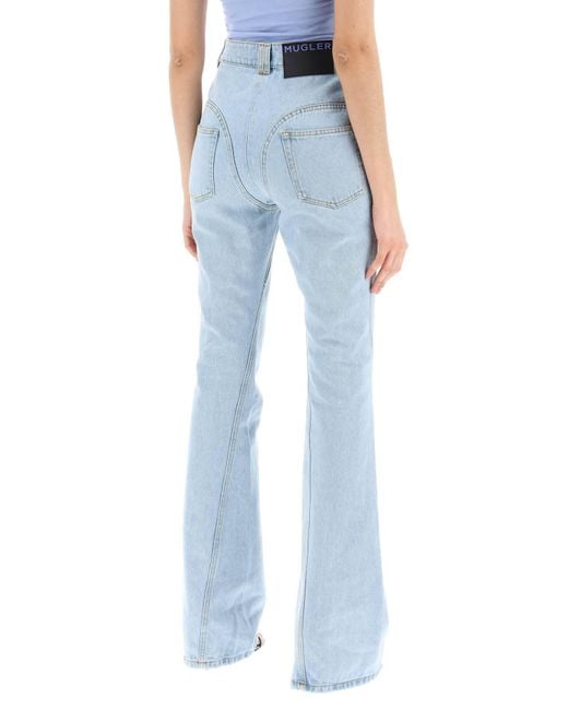 Jeans Skinny Svasati di Mugler in Blue