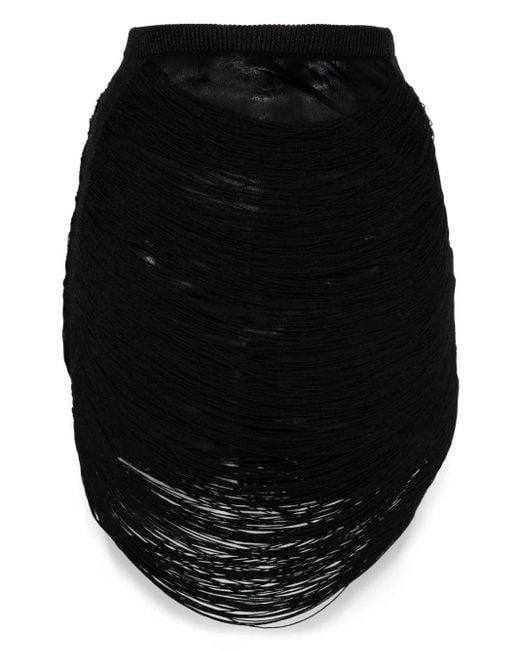 The Attico Mini-Rok Met Meerdere Snaren in het Black