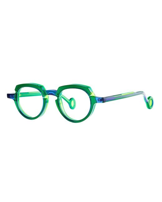 Theo Eyewear Black Andy - 009 Querparent Blue / Fluo Green Rx