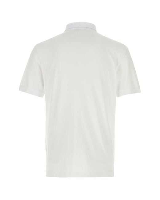 Stone Island White Stretch Piquet Polo Shirt