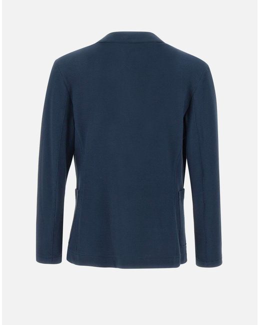 Bob Mick480 Blauer Stretch Baumwollblazer in Blue für Herren