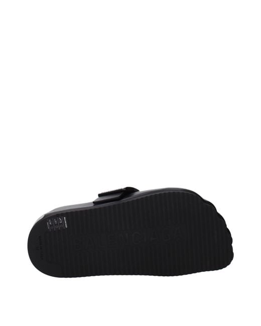 Balenciaga Black Sandals And Clogs Sunday Leather