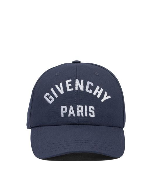 Givenchy Blue Embroidered Trucker Hat for men
