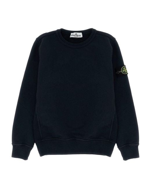 Stone Island Black Felpa Con Logo "Patch"