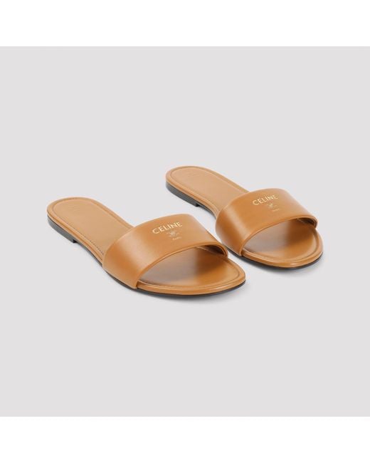 Céline Brown Easy Flat Leather Mule