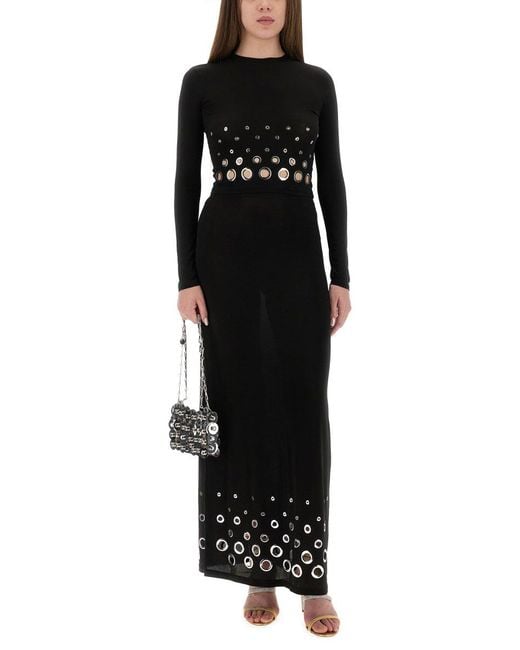 Rabanne Black Rabanne Cropped Top With Eyelets