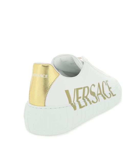 'Greca' Sneakers mit Logo Versace de hombre de color White