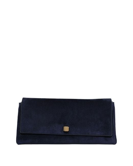 Khaite Blue Audrey Leather Clutch