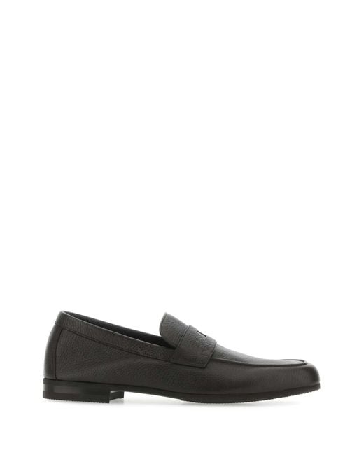 John Lobb Black Moccasters for men