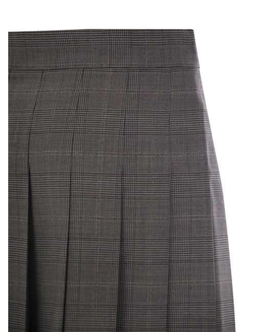 Max Mara Gray Alcuno Pleated Short Skirt