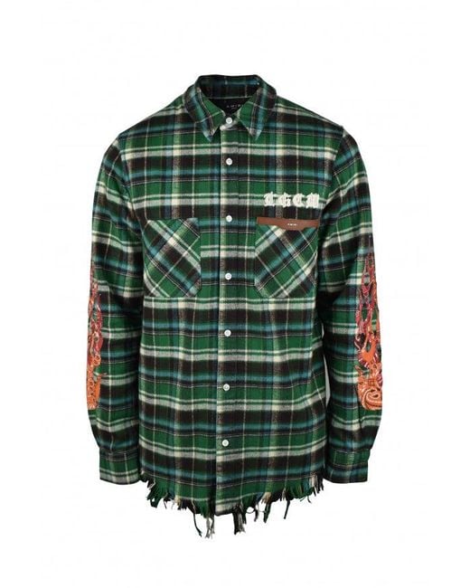 Amiri Green And Check Overshirt for men