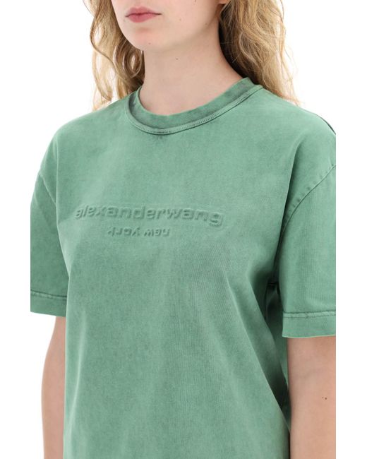 T-Shirt Con Logo di Alexander Wang in Green